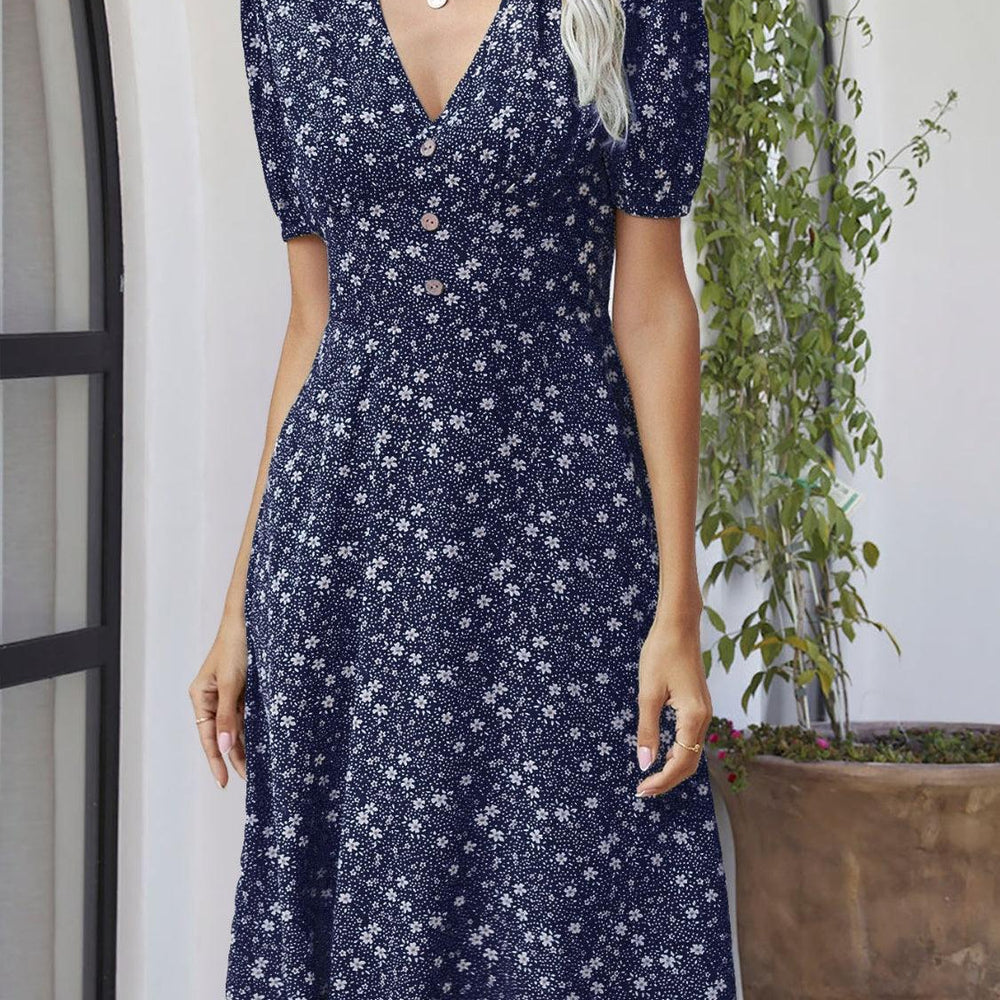 
                  
                    Printed V-Neck Short Sleeve Dress Dresses
                  
                