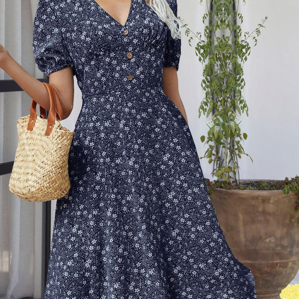 
                  
                    Printed V-Neck Short Sleeve Dress Dresses
                  
                