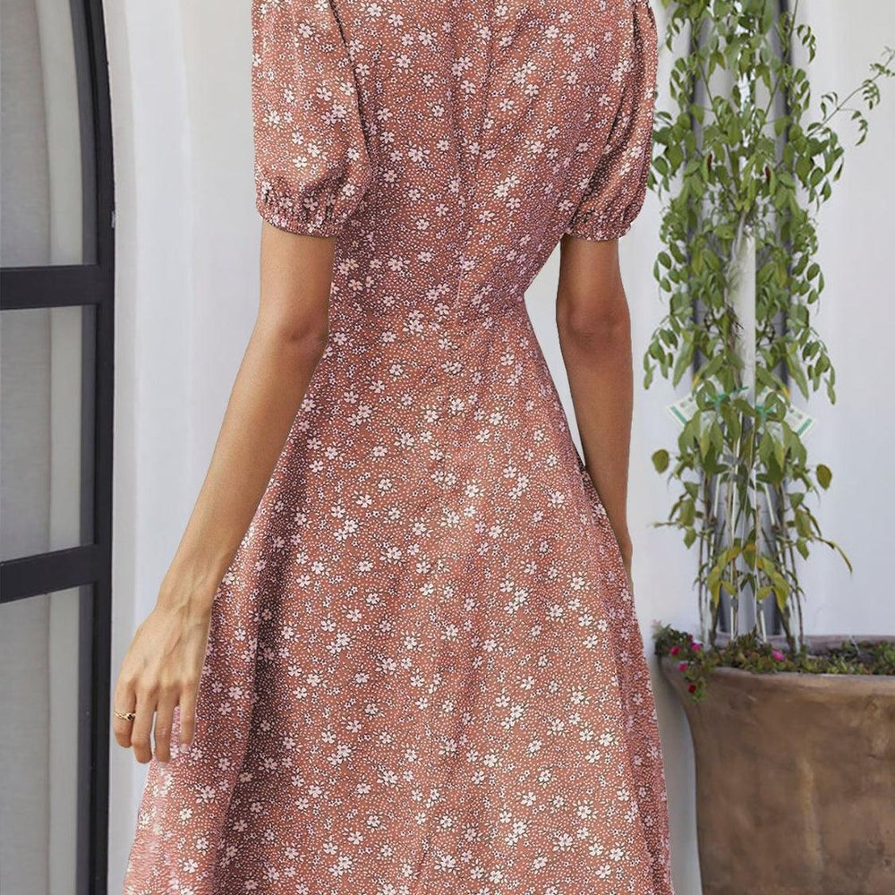 
                  
                    Printed V-Neck Short Sleeve Dress Dresses
                  
                