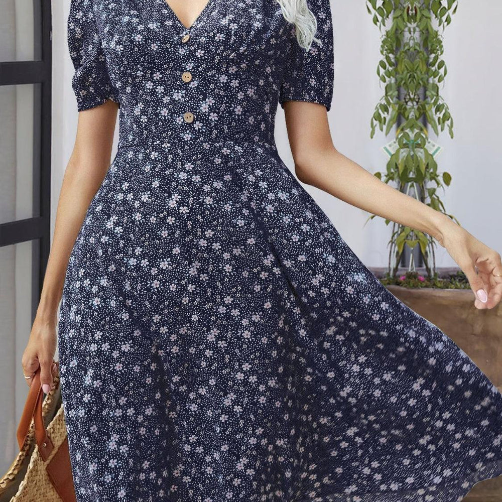 
                  
                    Printed V-Neck Short Sleeve Dress Dresses
                  
                