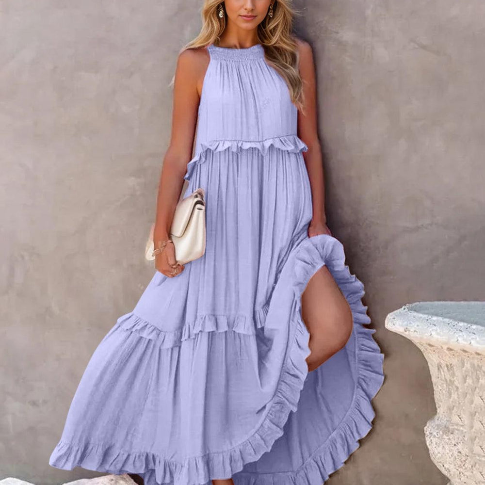 
                      
                        Ruffled Sleeveless Tiered Maxi Dress with Pockets Dresses
                      
                    