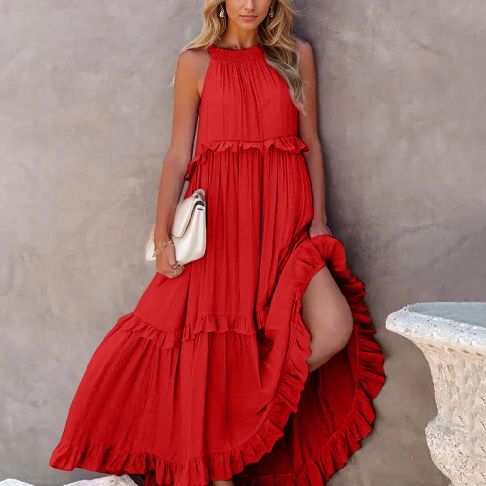 
                      
                        Ruffled Sleeveless Tiered Maxi Dress with Pockets Dresses
                      
                    