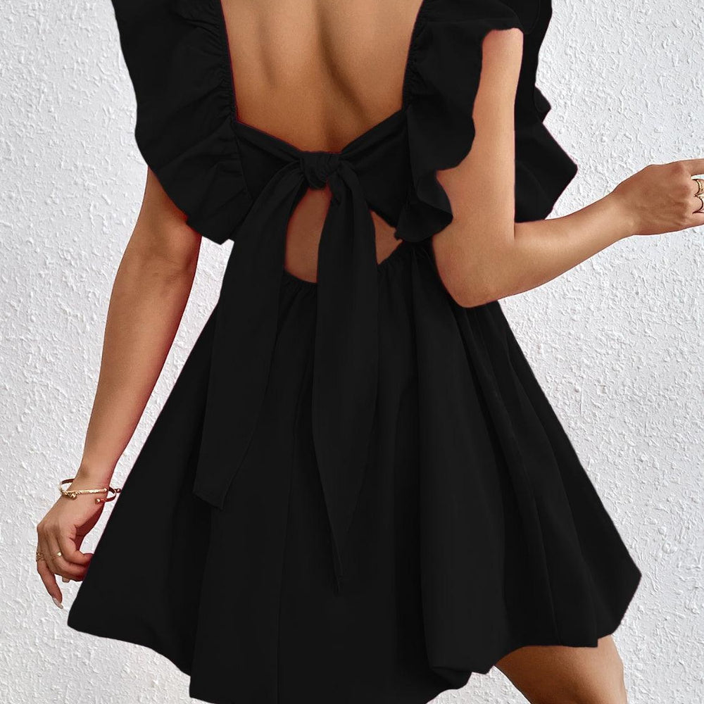 
                      
                        Ruffled V-Neck Cap Sleeve Mini Dress Dresses
                      
                    