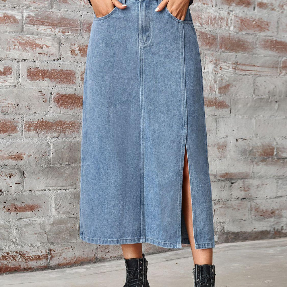 
                      
                        Slit High Waist Denim Skirt Skirts
                      
                    