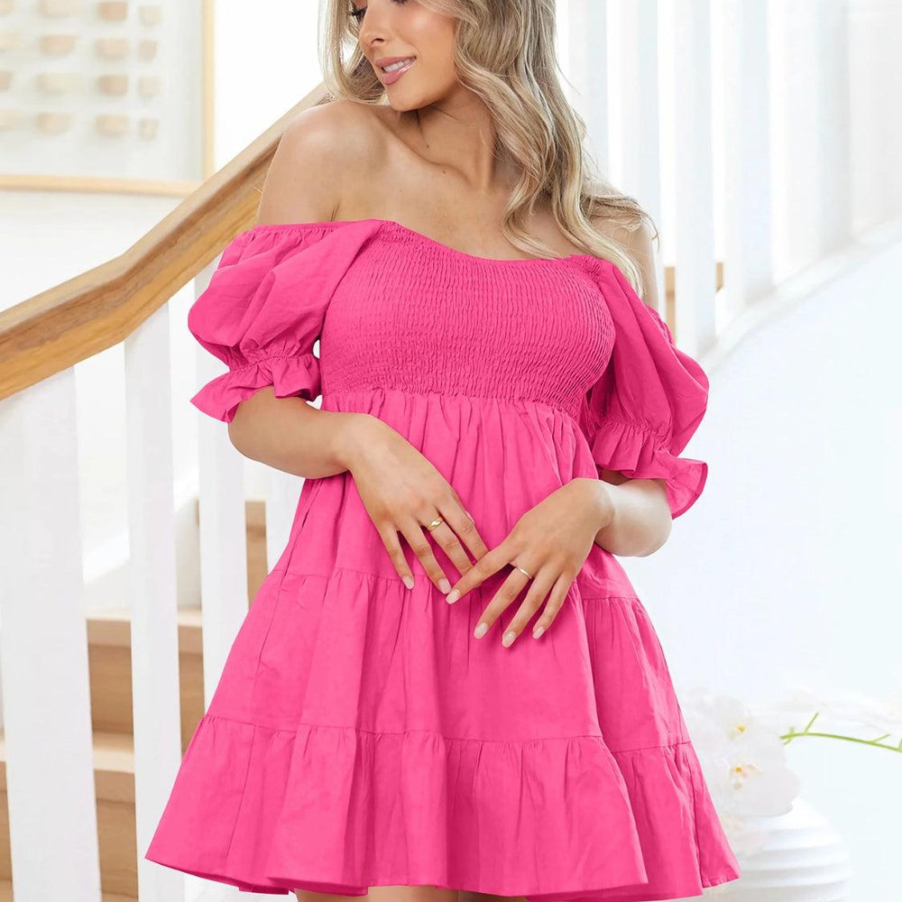 
                      
                        Smocked Flounce Sleeve Mini Dress Dresses
                      
                    