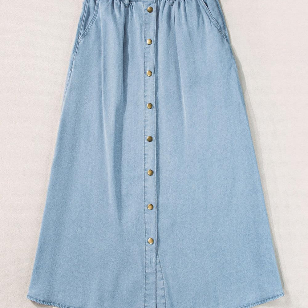 
                  
                    Snap Down High Waist Denim Skirt Skirts
                  
                