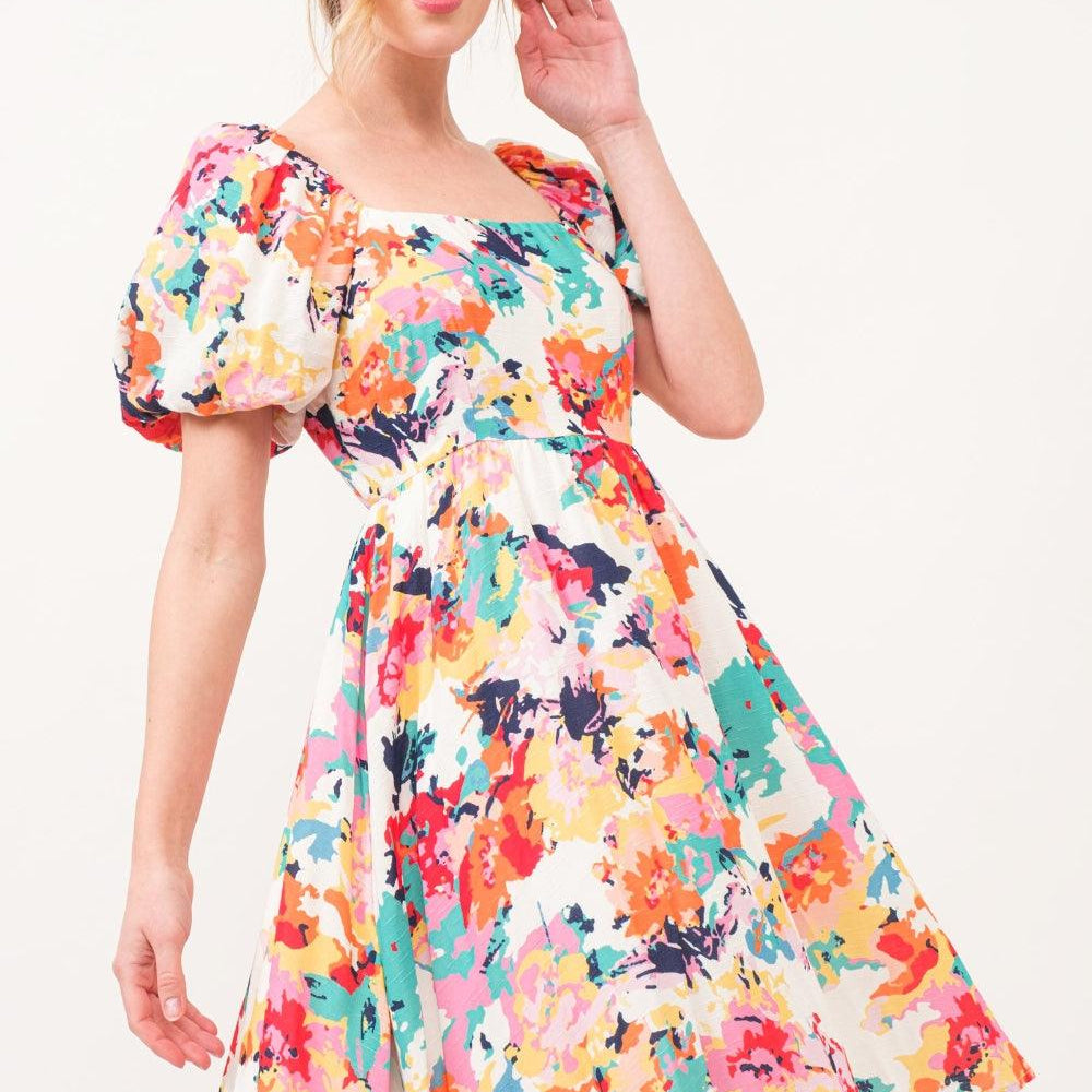 
                  
                    Square Neck Puff Sleeve Floral Dress Dresses
                  
                