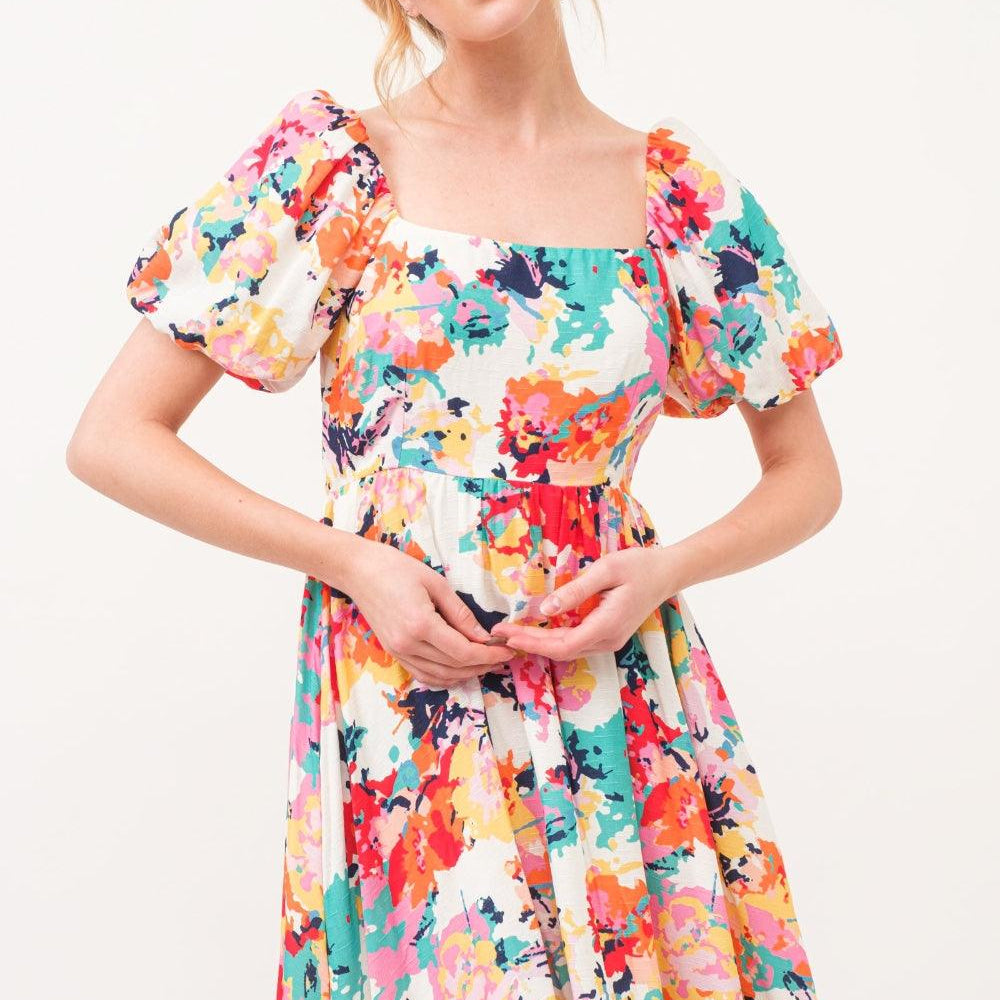 
                  
                    Square Neck Puff Sleeve Floral Dress Dresses
                  
                