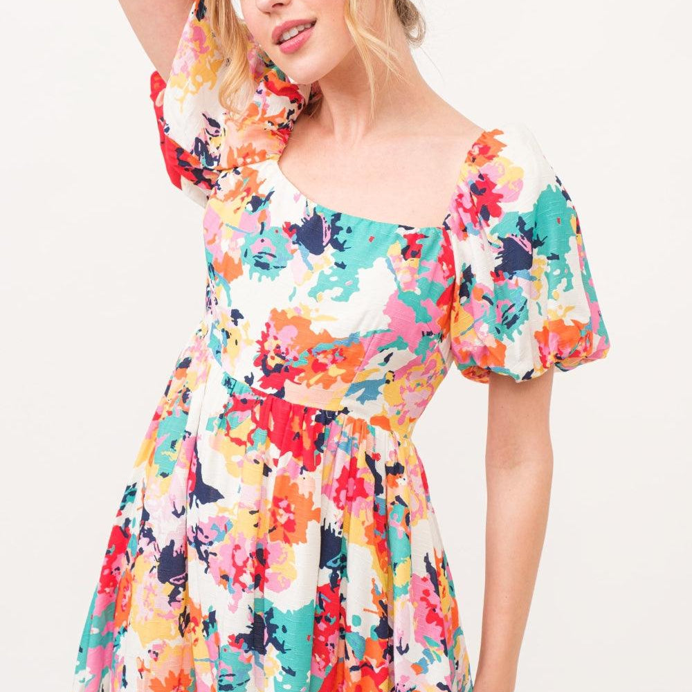 
                  
                    Square Neck Puff Sleeve Floral Dress Dresses
                  
                