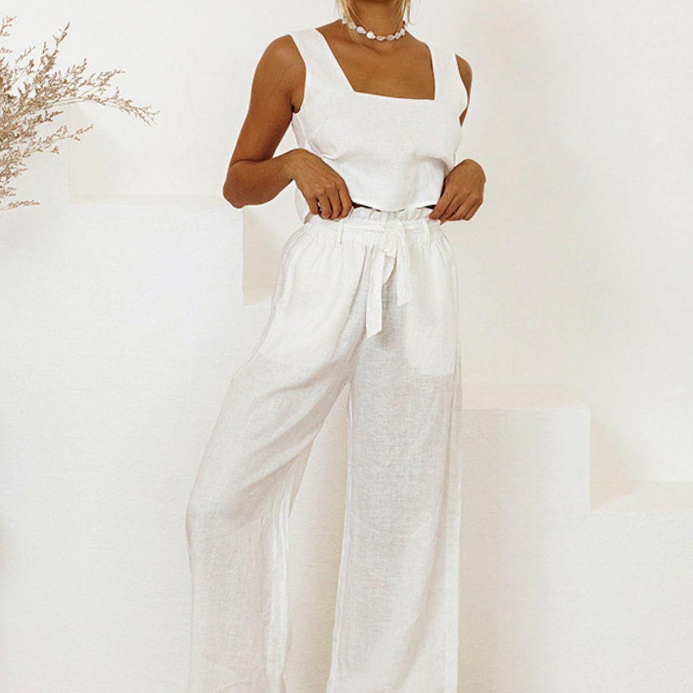 
                      
                        Square Neck Sleeveless Top and Pants Set Sets
                      
                    