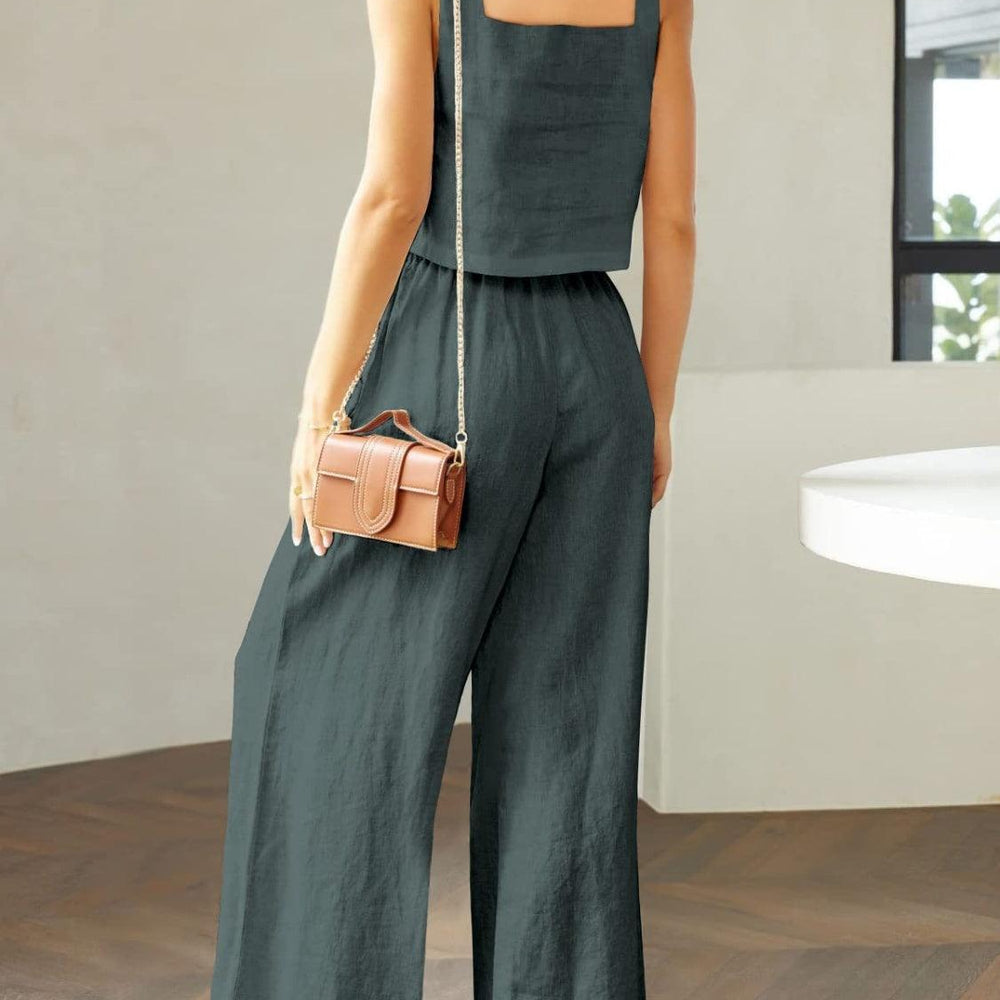 
                      
                        Square Neck Top and Wide Leg Pants Set Sets
                      
                    