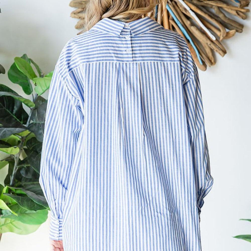 
                      
                        Striped Button Down High-Low Hem Shirt Shirts
                      
                    