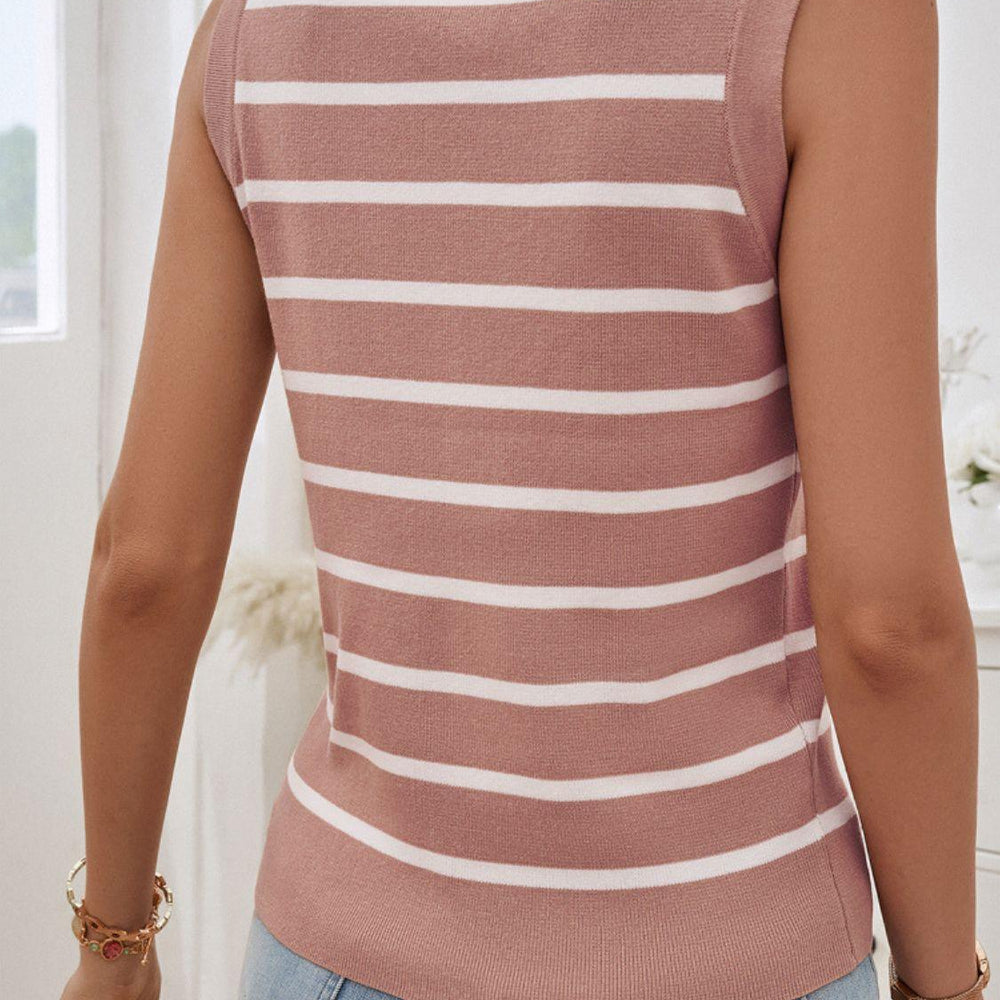 
                      
                        Striped V-Neck Knit Tank Vests
                      
                    