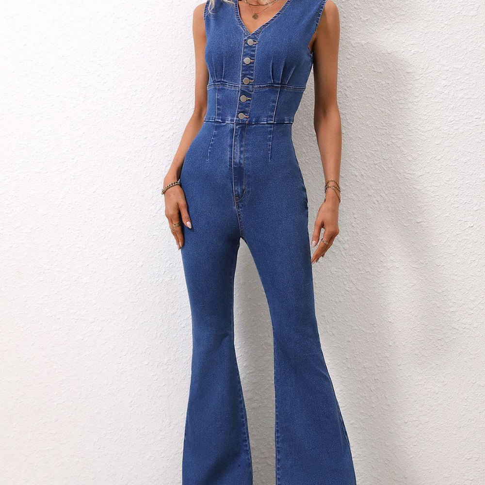 
                      
                        V-Neck Sleeveless Denim Jumpsuit Jumpsuits
                      
                    